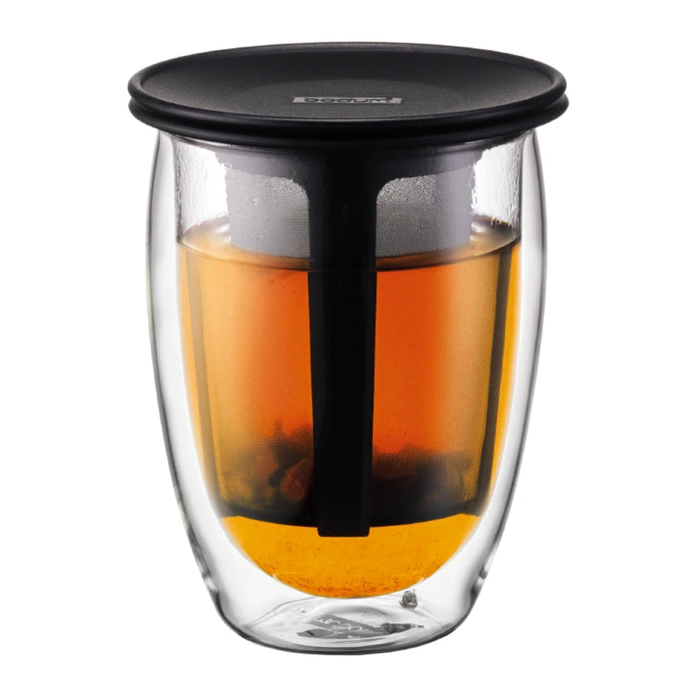 Bodum 12oz Tea For One With Strainer In Black 1 Bodum 12oz Tea For One With Strainer In Black
