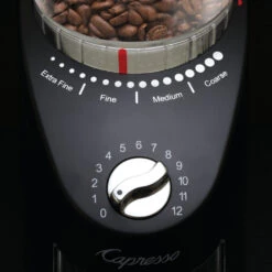 Capresso Infinity Plus Conical Burr Coffee Grinder In Black -Coffee Makers Store 570.01InfinityPlusDialHR