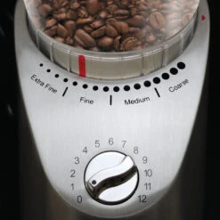 Capresso Infinity Plus Conical Burr Coffee Grinder In Metal -Coffee Makers Store 575.05InfinityPlusControlsHR
