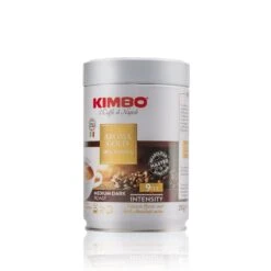 Kimbo Il Caffe Di Napoli Aroma Gold 100% Arabica Ground 250g - Tin -Coffee Makers Store AromaGold250gGroundCan Angled