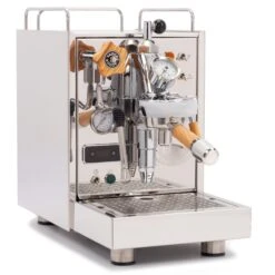 ECM Classika PID Espresso Machine With Flow Control - Olive Wood -Coffee Makers Store ClassikaPIDOliveWoodFlowControl Angled
