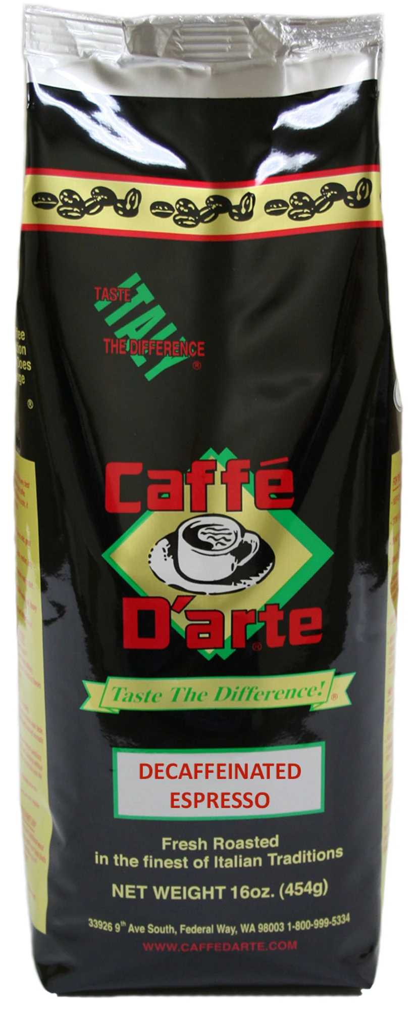 Caffé D'arte Decaffeinated Espresso Whole Bean 1 Caffé D'arte Decaffeinated Espresso Whole Bean