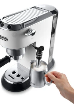 DeLonghi EC685W Dedica Deluxe Espresso Machine - White -Coffee Makers Store DedicaDeLuxe EC685W adjustablecappuccino