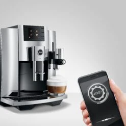 JURA E8 Espresso Machine - Chrome (NAA) -Coffee Makers Store E8 Chrome NAA infinitytable joe iphone square