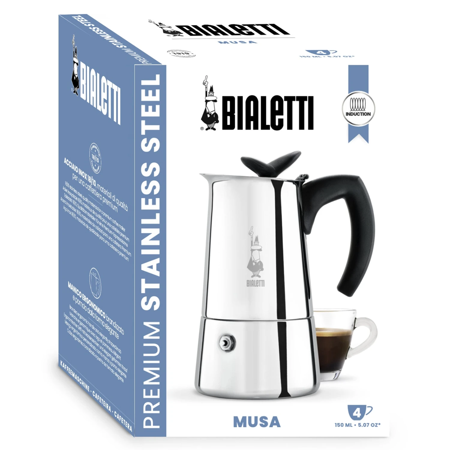 Bialetti Musa Stovetop Coffee Maker 4 Cup 2 Bialetti Musa Stovetop Coffee Maker 4 Cup - Image 2