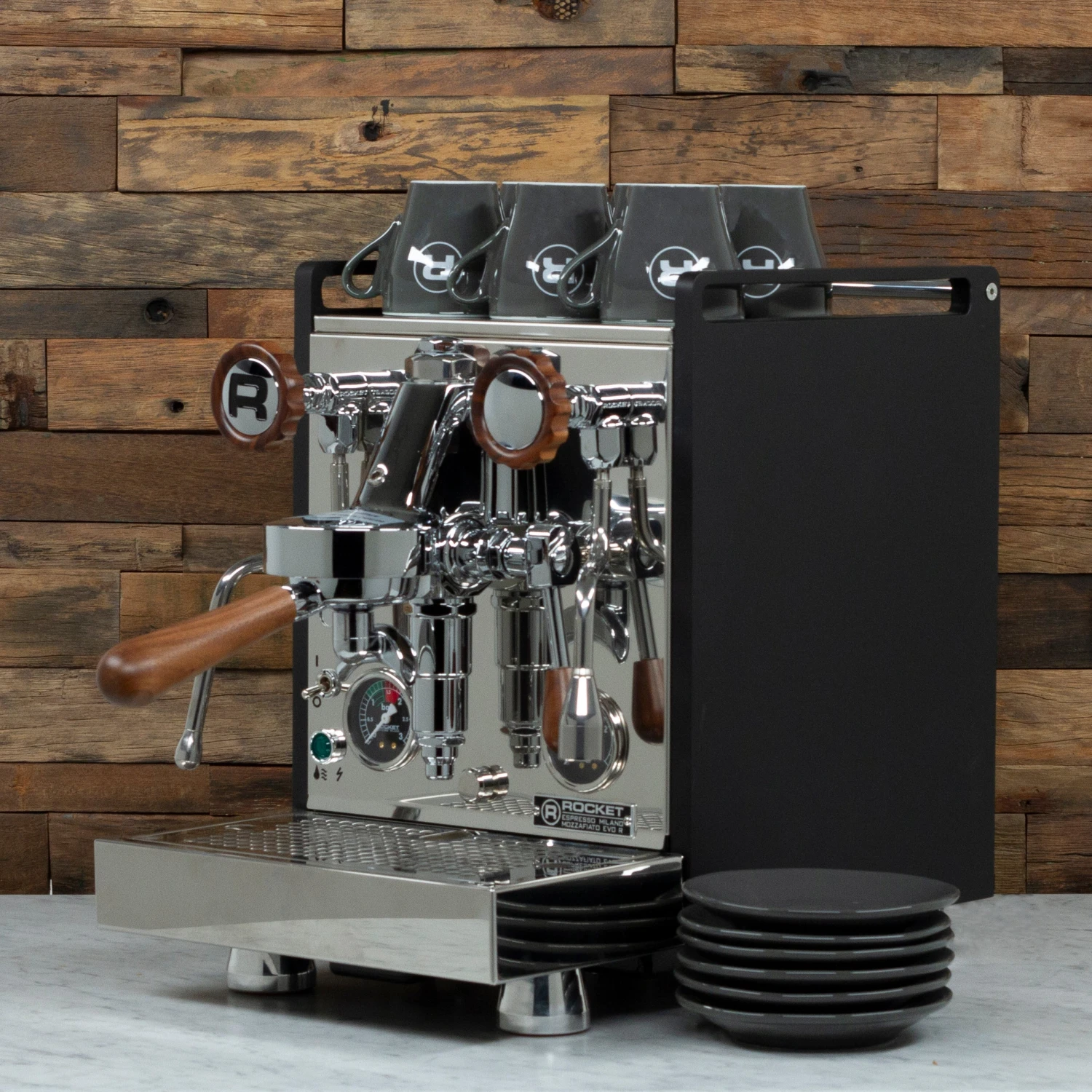 Rocket Espresso 6 Piece Flat White Cup And Saucer Set - Grey 4 Rocket Espresso 6 Piece Flat White Cup And Saucer Set - Grey - Image 4