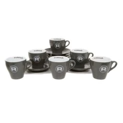Rocket Espresso 6 Piece Flat White Cup And Saucer Set - Grey 9 Rocket Espresso 6 Piece Flat White Cup And Saucer Set - Grey -Coffee Makers Store REFLATCUP6PCGRY 0498