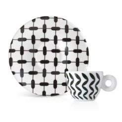 Illy Mona Hatoum Set Of 2 Espresso Cups And Saucers 8 Illy Mona Hatoum Set Of 2 Espresso Cups And Saucers -Coffee Makers Store blackcup2
