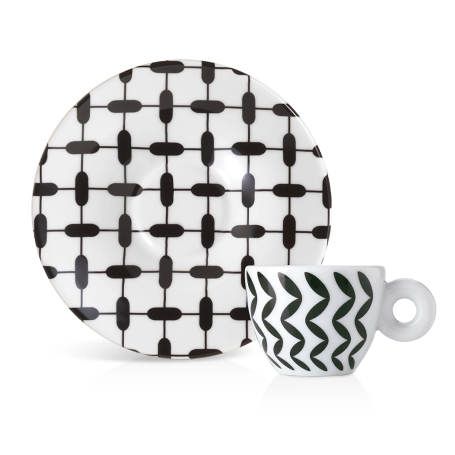 Illy Mona Hatoum Set Of 2 Espresso Cups And Saucers 4 Illy Mona Hatoum Set Of 2 Espresso Cups And Saucers - Image 4