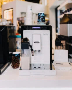 Refurbished DeLonghi Eletta Cappuccino In White ECAM44660W -Coffee Makers Store delonghi social lifestyle eletta white coffee n clothes event all rights jan 2099