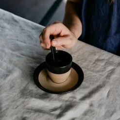NotNeutral Black Pico Espresso Saucer -Coffee Makers Store pico espresso black spoon stir 1