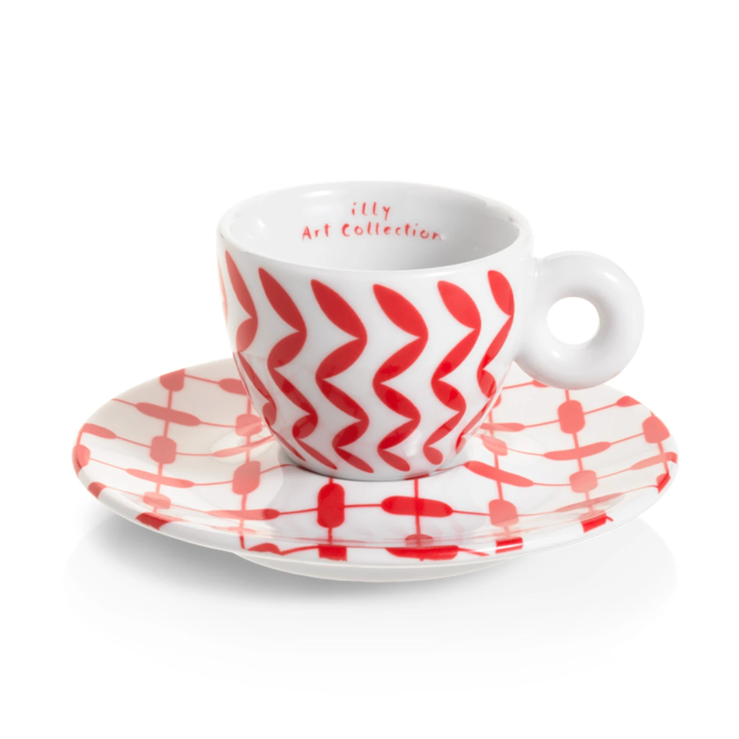 Illy Mona Hatoum Set Of 2 Espresso Cups And Saucers 2 Illy Mona Hatoum Set Of 2 Espresso Cups And Saucers - Image 2