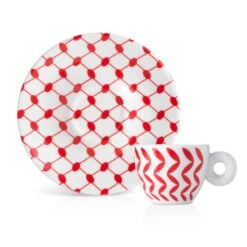 Illy Mona Hatoum Set Of 2 Espresso Cups And Saucers 9 Illy Mona Hatoum Set Of 2 Espresso Cups And Saucers -Coffee Makers Store redcup2